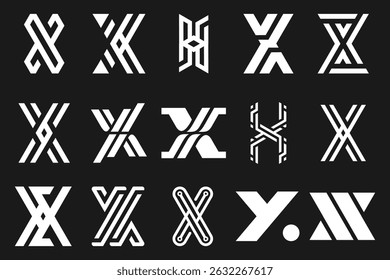 collection abstract letter x logo design. modern logotype x design with white color. vector illustration