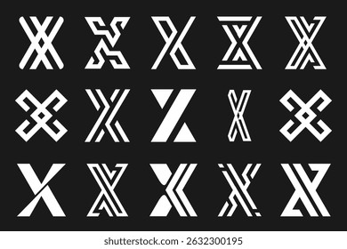 collection abstract letter x logo design. modern logotype x design with white color. vector illustration