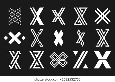 collection abstract letter x logo design. modern logotype x design with white color. vector illustration