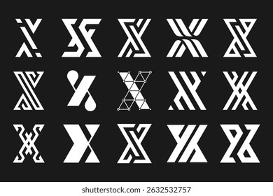 collection abstract letter x logo design. modern logotype x design with white color. vector illustration