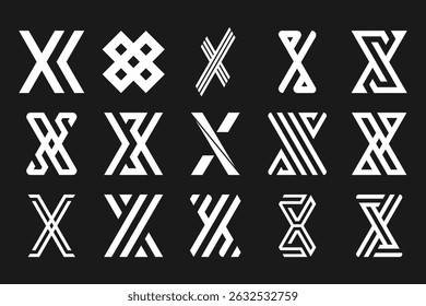 collection abstract letter x logo design. modern logotype x design with white color. vector illustration