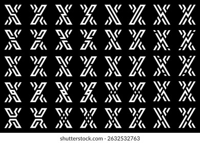 collection abstract letter x logo design. modern logotype x design with white color. vector illustration