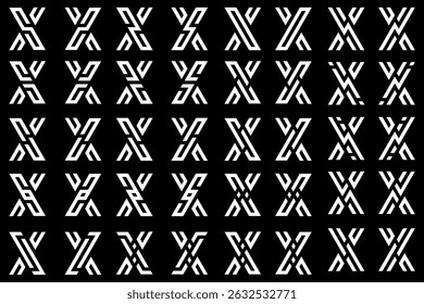 collection abstract letter x logo design. modern logotype x design with white color. vector illustration