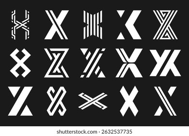 collection abstract letter x logo design. modern logotype x design with white color. vector illustration