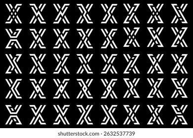 collection abstract letter x logo design. modern logotype x design with white color. vector illustration