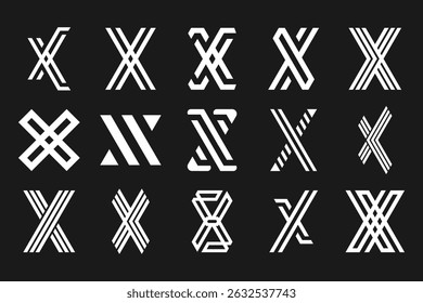 collection abstract letter x logo design. modern logotype x design with white color. vector illustration