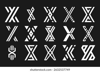 collection abstract letter x logo design. modern logotype x design with white color. vector illustration