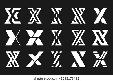 collection abstract letter x logo design. modern logotype x design with white color. vector illustration