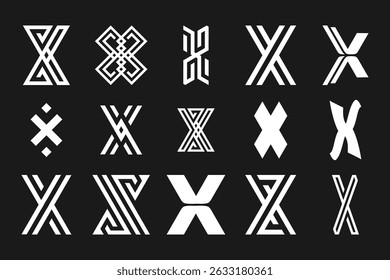 collection abstract letter x logo design. modern logotype x design with white color. vector illustration