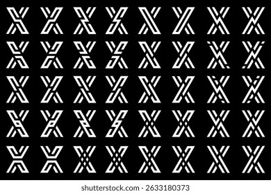 collection abstract letter x logo design. modern logotype x design with white color. vector illustration
