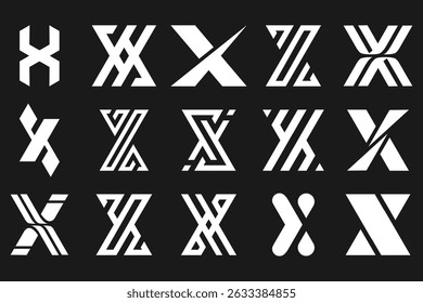 collection abstract letter x logo design. modern logotype x design with white color. vector illustration