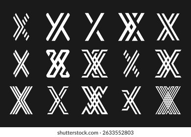 coleção abstrata letra x design de logotipo. moderno logotipo x design com cor branca. ilustração vetorial