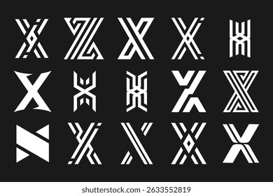 collection abstract letter x logo design. modern logotype x design with white color. vector illustration