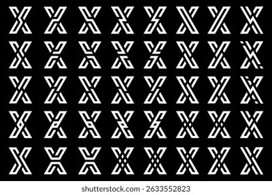 collection abstract letter x logo design. modern logotype x design with white color. vector illustration