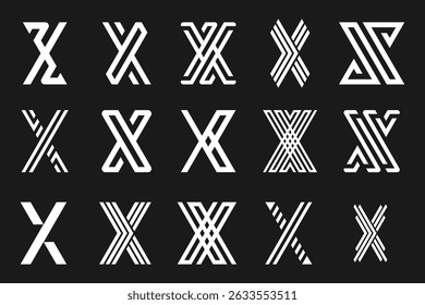 collection abstract letter x logo design. modern logotype x design with white color. vector illustration