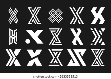 collection abstract letter x logo design. modern logotype x design with white color. vector illustration
