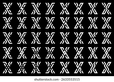 collection abstract letter x logo design. modern logotype x design with white color. vector illustration