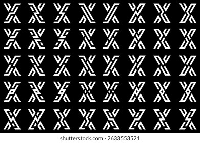 collection abstract letter x logo design. modern logotype x design with white color. vector illustration