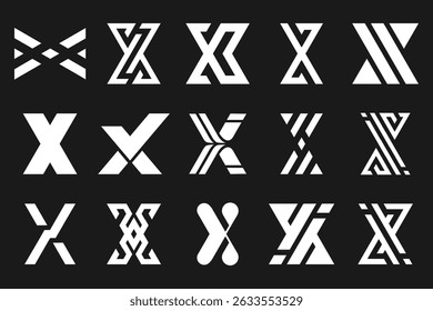 collection abstract letter x logo design. modern logotype x design with white color. vector illustration