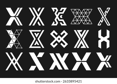 collection abstract letter x logo design. modern logotype x design with white color. vector illustration