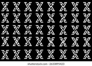 collection abstract letter x logo design. modern logotype x design with white color. vector illustration