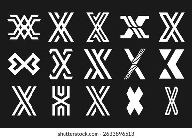 collection abstract letter x logo design. modern logotype x design with white color. vector illustration