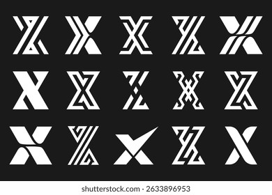 collection abstract letter x logo design. modern logotype x design with white color. vector illustration