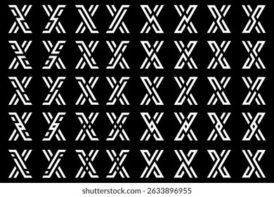 collection abstract letter x logo design. modern logotype x design with white color. vector illustration