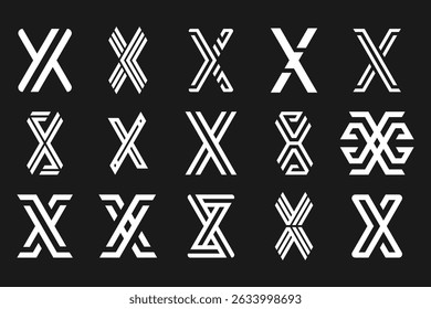 collection abstract letter x logo design. modern logotype x design with white color. vector illustration