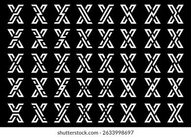 collection abstract letter x logo design. modern logotype x design with white color. vector illustration