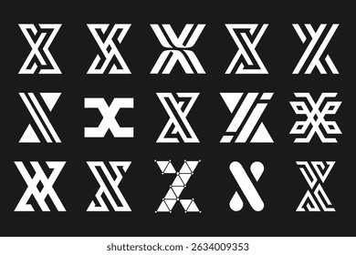 collection abstract letter x logo design. modern logotype x design with white color. vector illustration