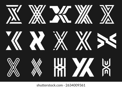 collection abstract letter x logo design. modern logotype x design with white color. vector illustration
