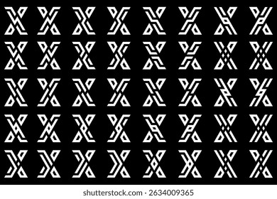 collection abstract letter x logo design. modern logotype x design with white color. vector illustration