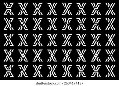 collection abstract letter x logo design. modern logotype x design with white color. vector illustration