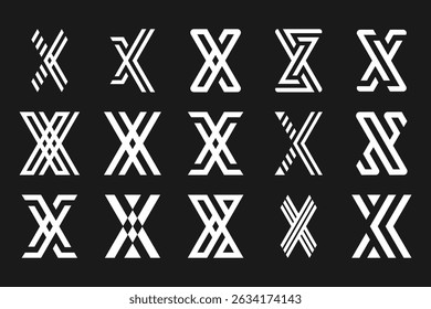 collection abstract letter x logo design. modern logotype x design with white color. vector illustration