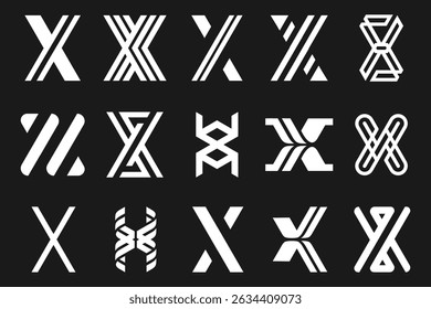 collection abstract letter x logo design. modern logotype x design with white color. vector illustration