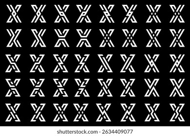 collection abstract letter x logo design. modern logotype x design with white color. vector illustration