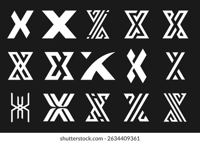 collection abstract letter x logo design. modern logotype x design with white color. vector illustration