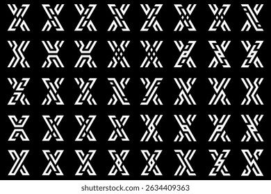 collection abstract letter x logo design. modern logotype x design with white color. vector illustration