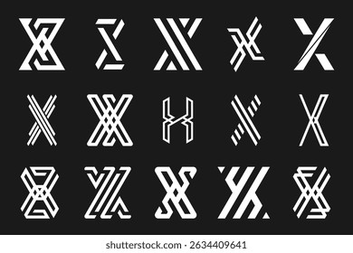 collection abstract letter x logo design. modern logotype x design with white color. vector illustration