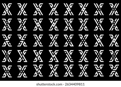collection abstract letter x logo design. modern logotype x design with white color. vector illustration
