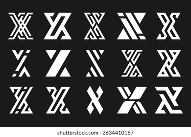collection abstract letter x logo design. modern logotype x design with white color. vector illustration
