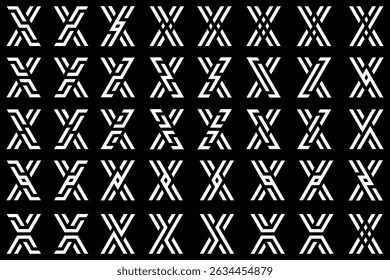 collection abstract letter x logo design. modern logotype x design with white color. vector illustration