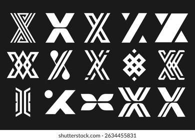 collection abstract letter x logo design. modern logotype x design with white color. vector illustration