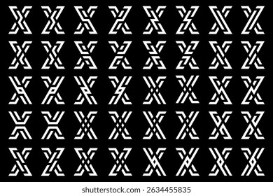 collection abstract letter x logo design. modern logotype x design with white color. vector illustration