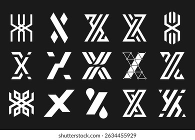 collection abstract letter x logo design. modern logotype x design with white color. vector illustration