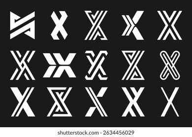 collection abstract letter x logo design. modern logotype x design with white color. vector illustration