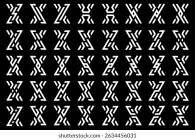 collection abstract letter x logo design. modern logotype x design with white color. vector illustration