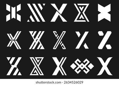 collection abstract letter x logo design. modern logotype x design with white color. vector illustration