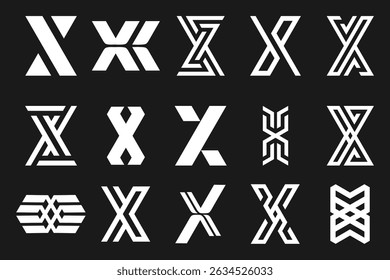 collection abstract letter x logo design. modern logotype x design with white color. vector illustration